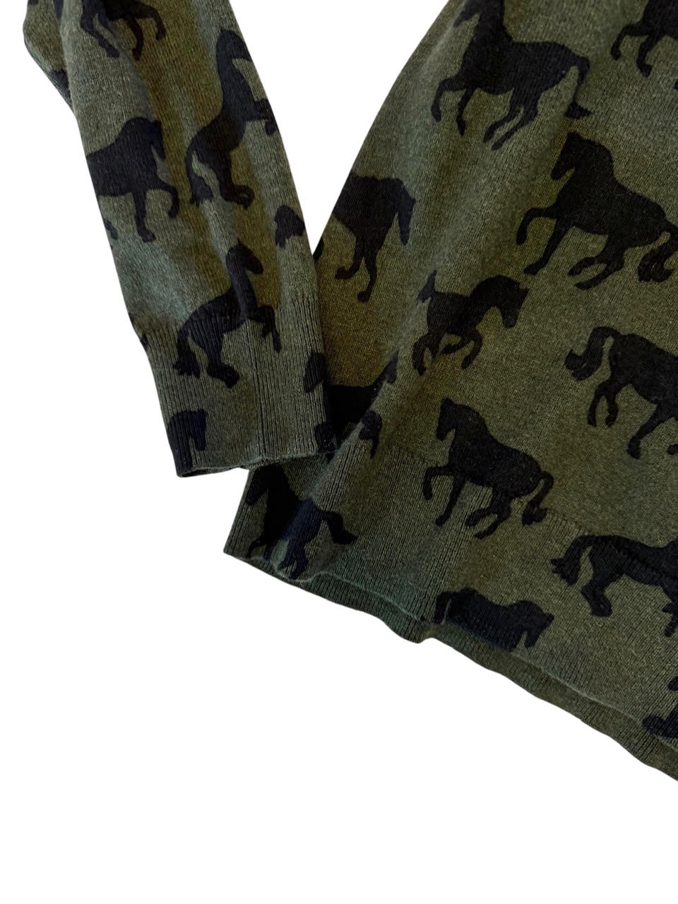 Horse Print Sweater in military by J.Society