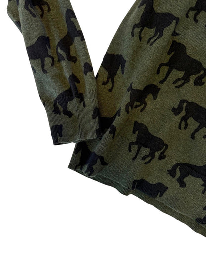 Horse Print Sweater in military by J.Society