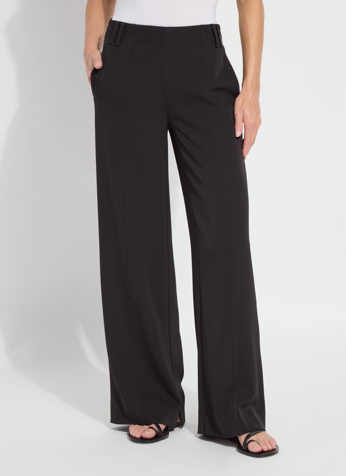 Ellison Elastic Waistband Trouser in black by Lysse