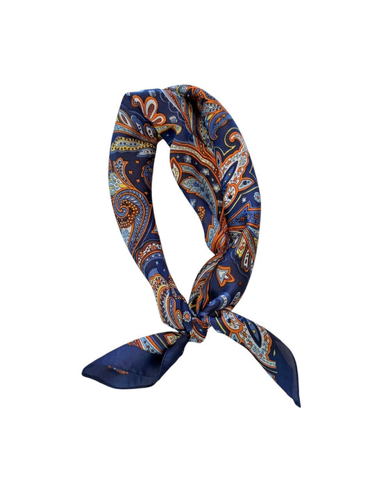 Paisley Printed Bandana Scarf in royal blue