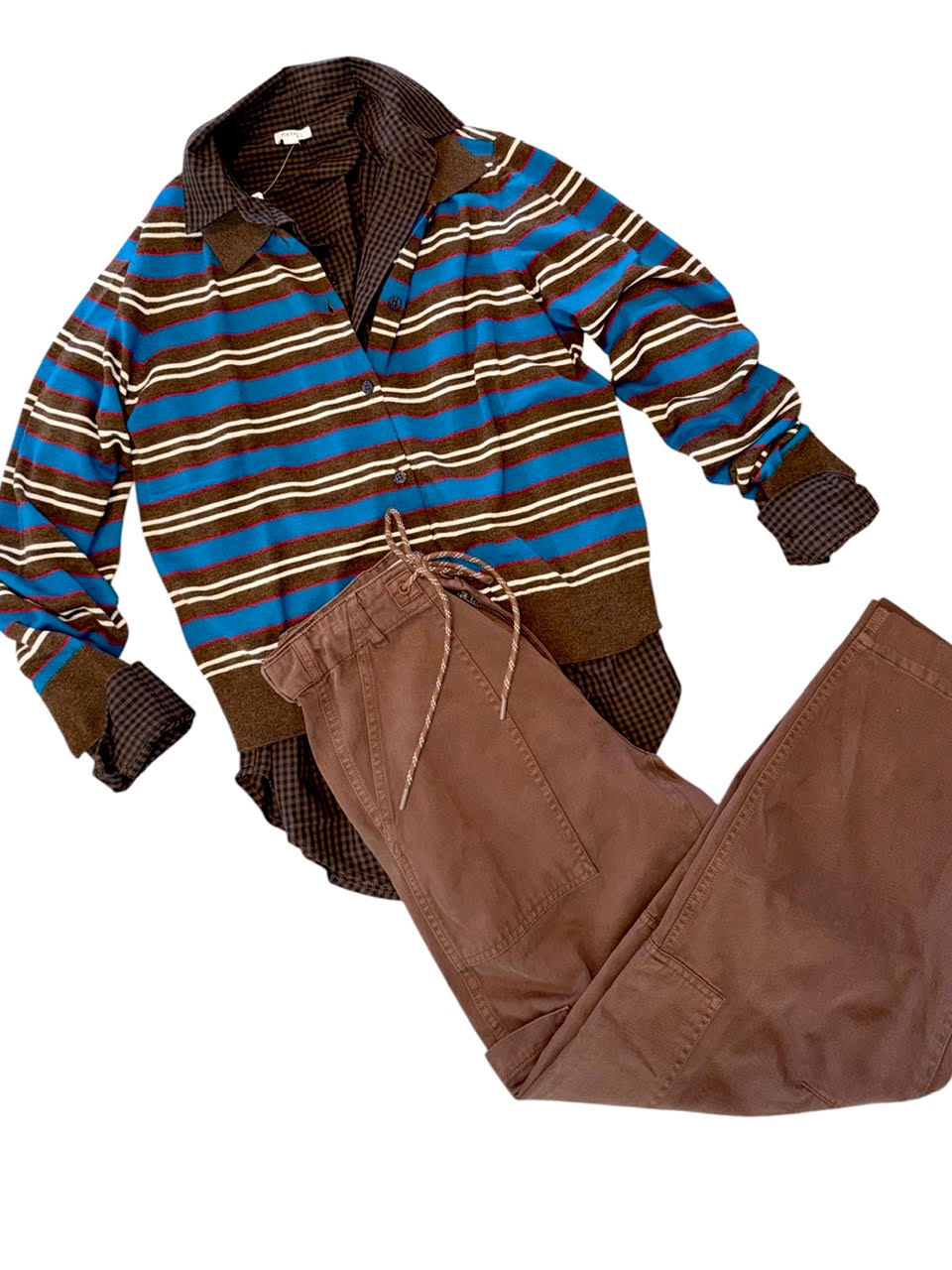 Mila Long Sleeve Button Down Wrap Top in hot toddy by Pistola