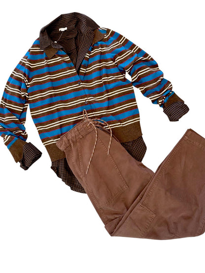 Mila Long Sleeve Button Down Wrap Top in hot toddy by Pistola