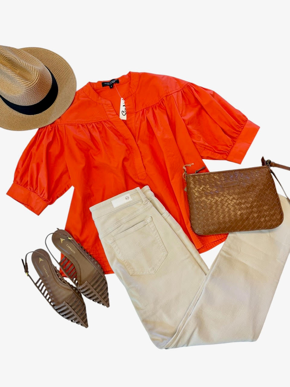 Dory Poplin Top in spicy orange by Velvet Heart