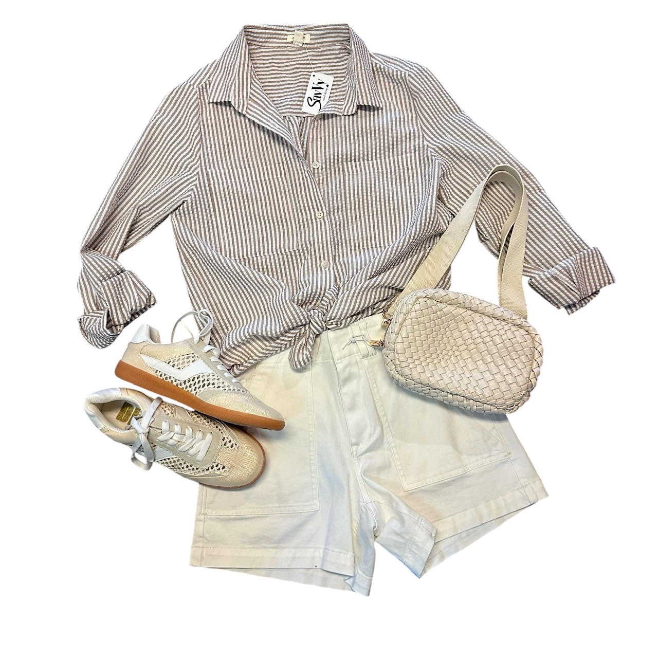 Maeve Button Up in khaki by Dylan