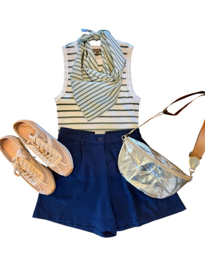 High Waisted Shorts in navy by Molly Bracken