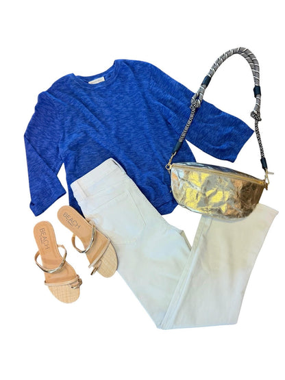 3/4 Sleeve Swing Sweater in tanzanite by Mododoc