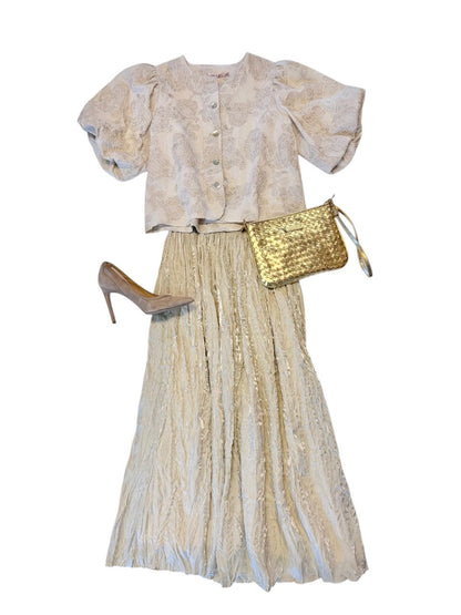 Plisse Skirt in natural by Esqualo