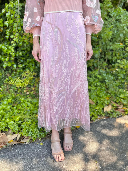 Macy Skirt in blush pearl by Blank