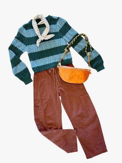 Velma Striped Sweater in smoke blue by Cleobella