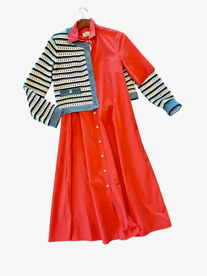 Poplin Shirt Dress in fiamma by Ottod'Ame