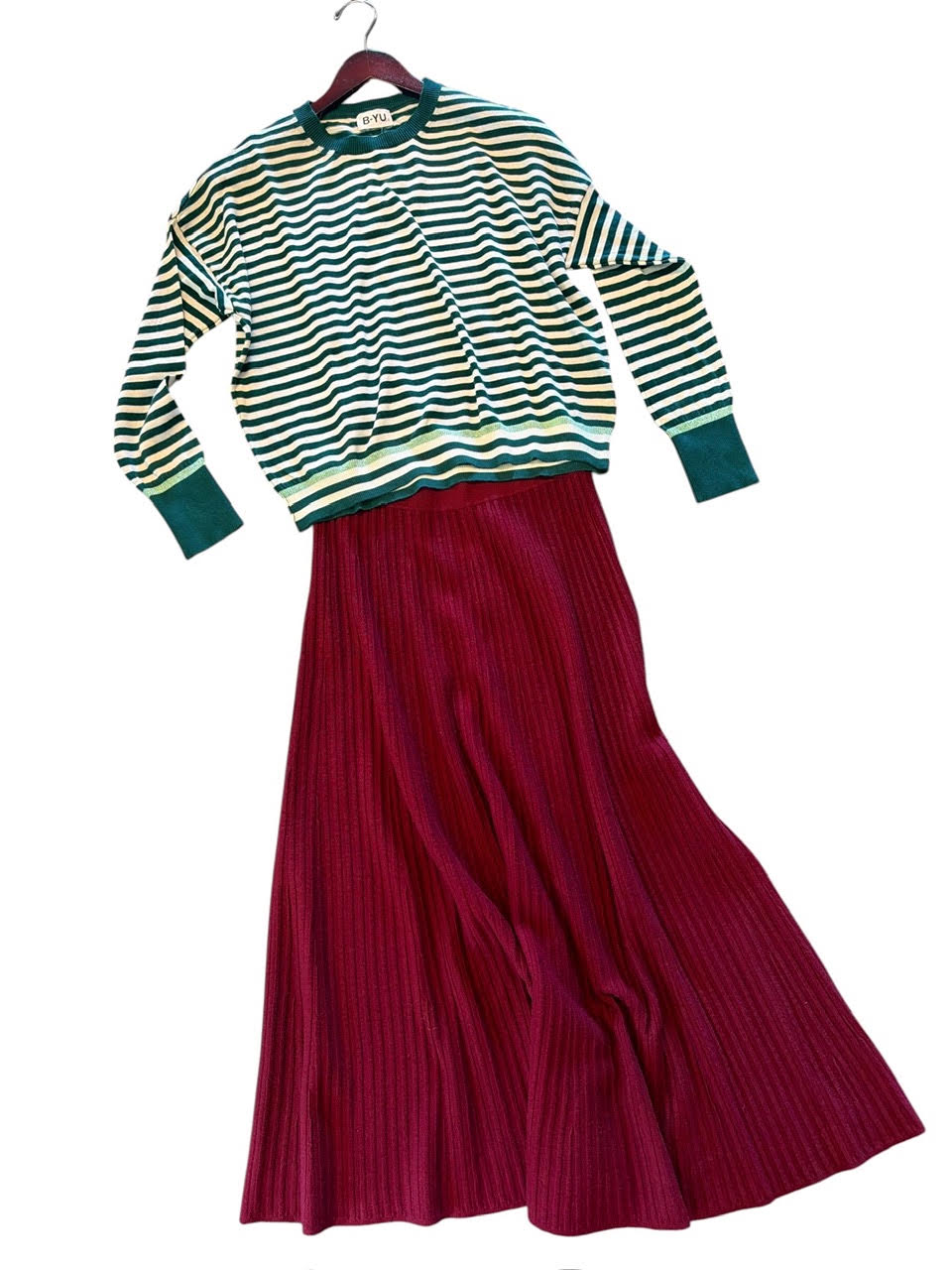 Striped Sweater in green by B-YU