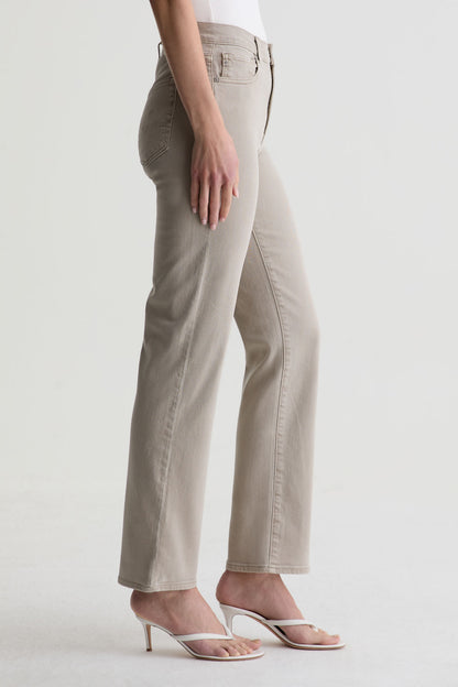 Brinley Mid Rise Straight Leg in sulfur light taupe by AG