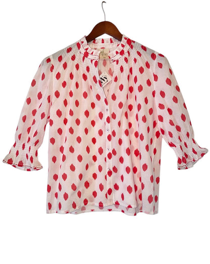 Bergamot Blouse in red dots by Nimo