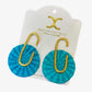 Palm Earring with Lockshape in teal by Ximena Castillo
