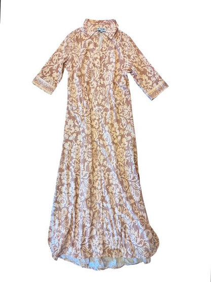 Eloise Maxi Flore Dress in sand by Beau & Ro