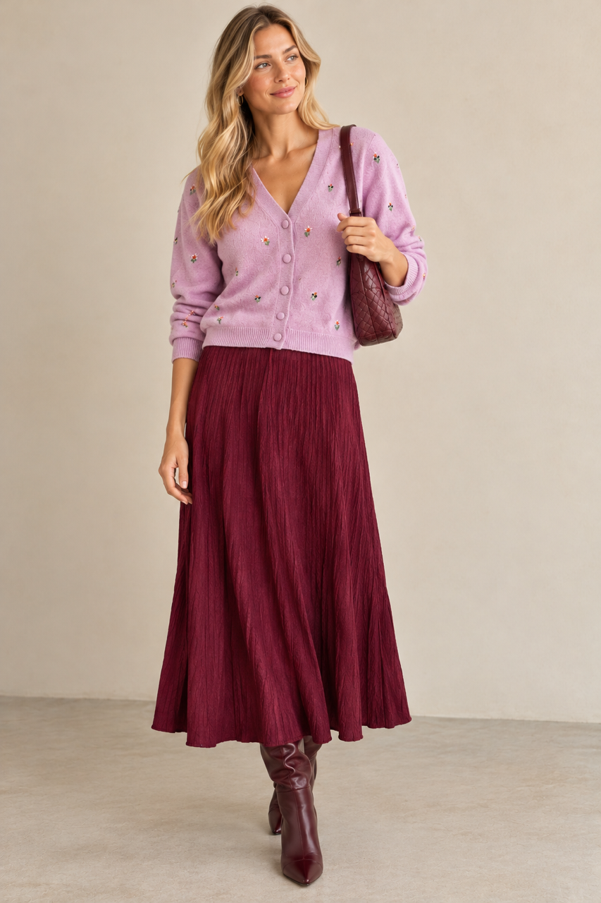 Beaded Cardigan in pink by B-YU