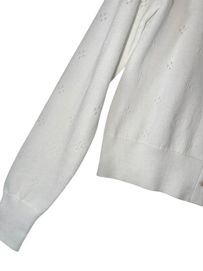 Pointelle Cardi in white by J. Society