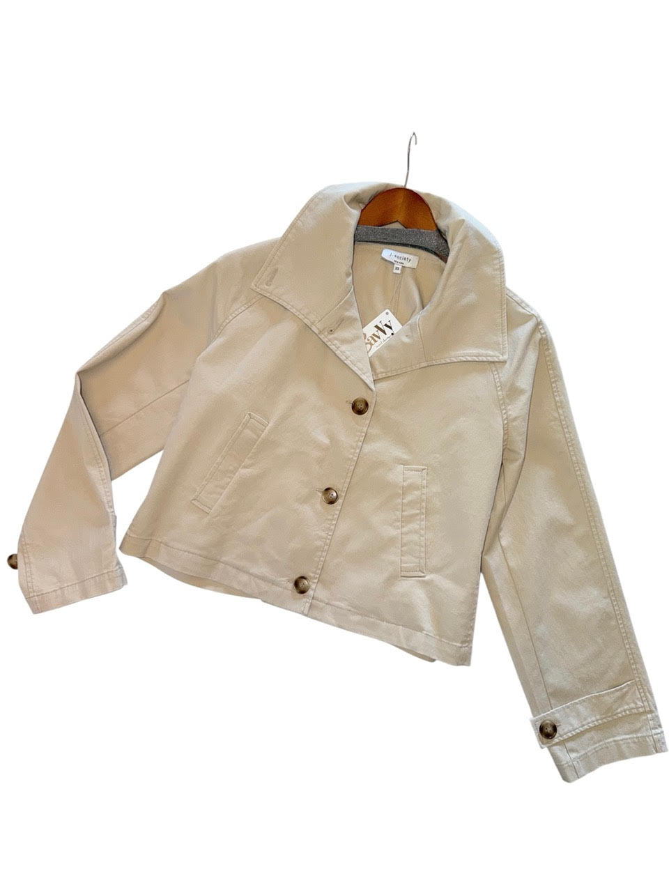 Cropped Trench in khaki by J. Society