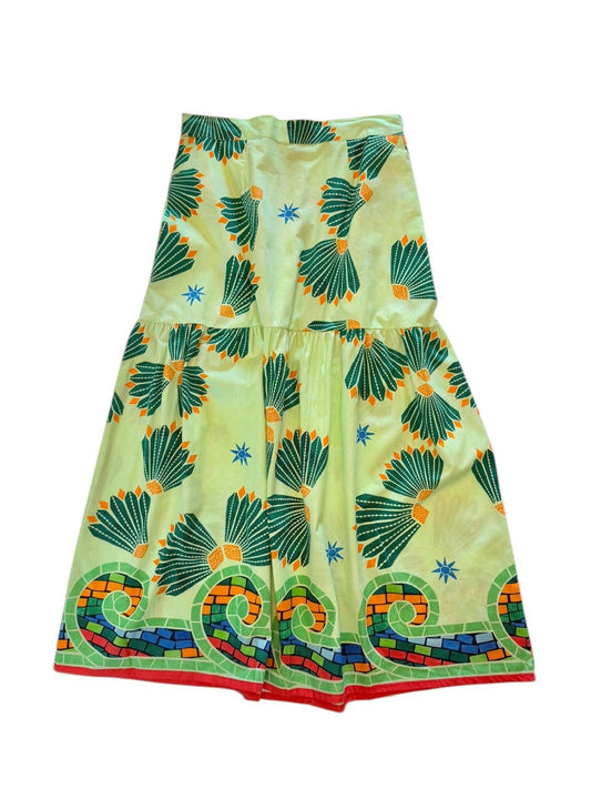 Ada Printed Skirt in mint shell by Maude Vivante