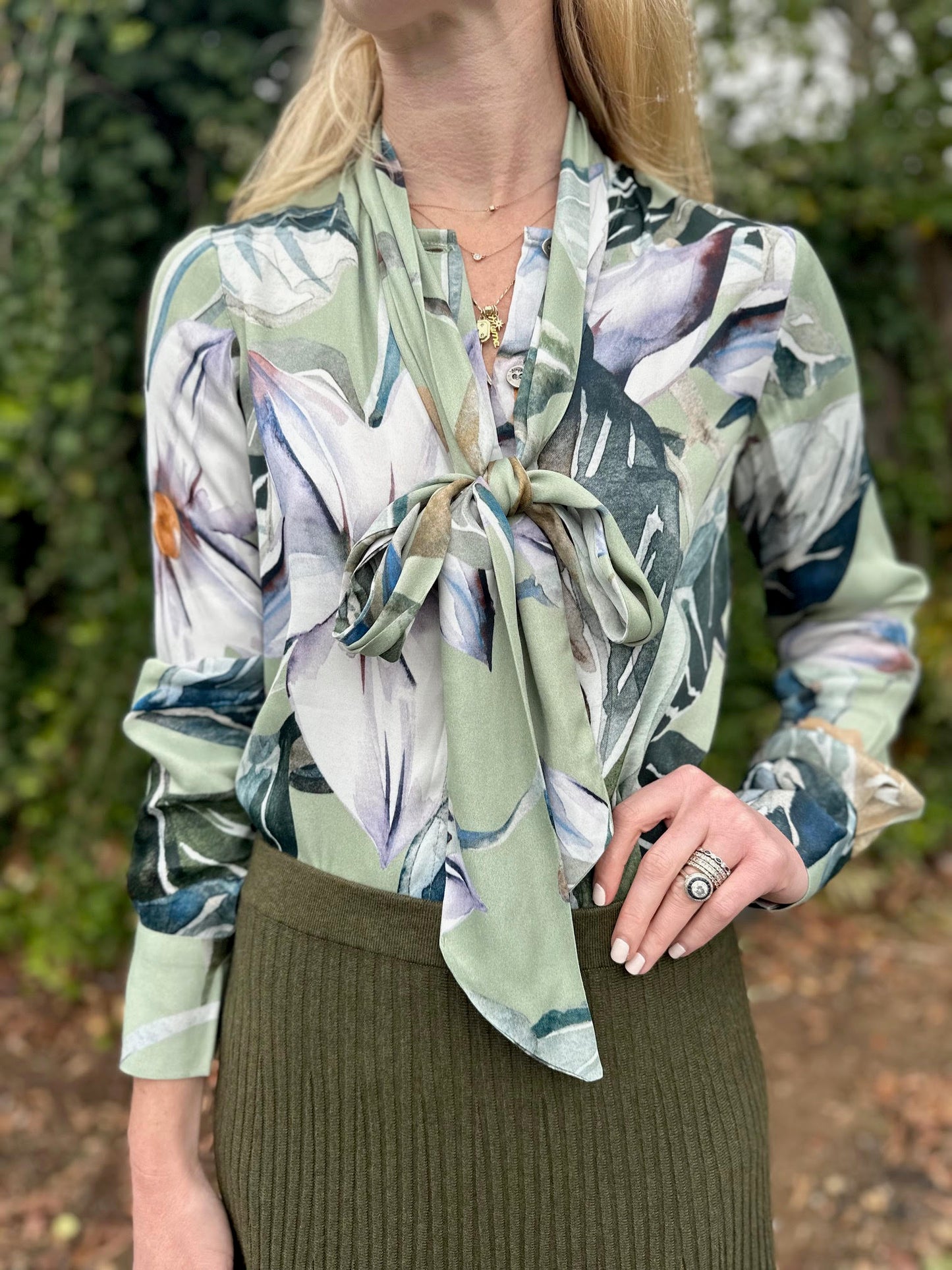 Alexis Printed Shirt in grey by Blank