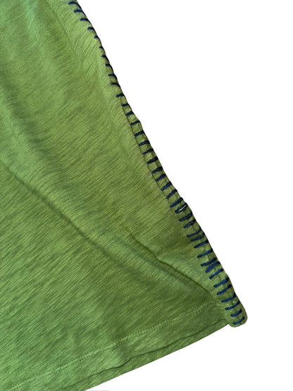 Crew Tee w Stitching in Palm/Blue by Dylan