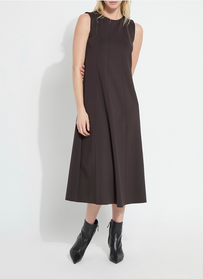Maurelle Neoprene Seamed Dress in double espresso by Lysse