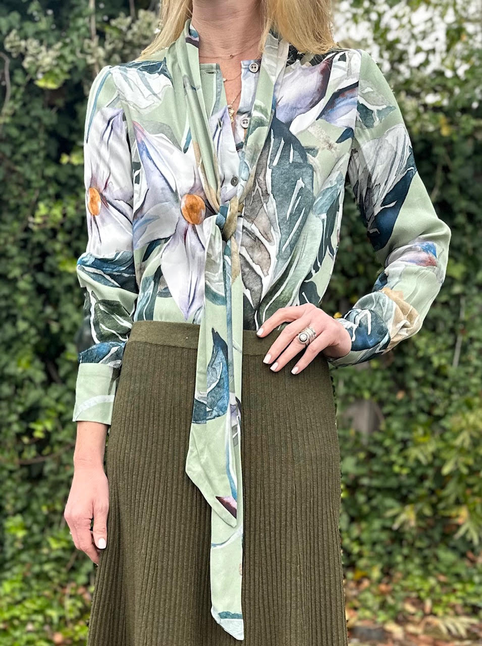 Alexis Printed Shirt in grey by Blank