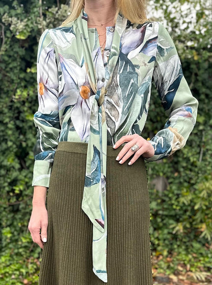Alexis Printed Shirt in grey by Blank