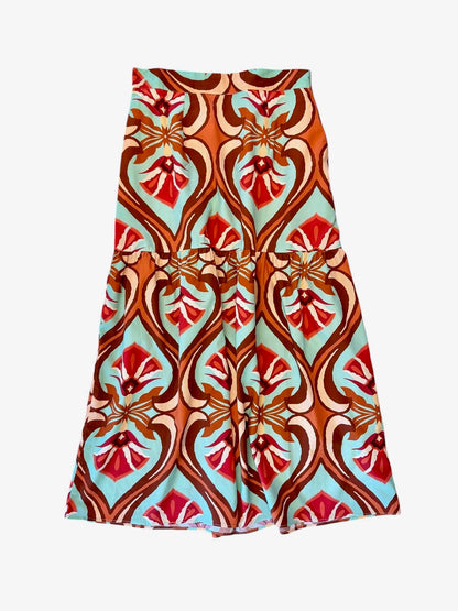 Ada Maxi Skirt in geo mint by Maude Vivante