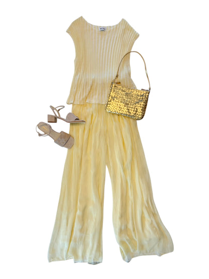 Wide Leg Flowy Pants in canarino by B-YU