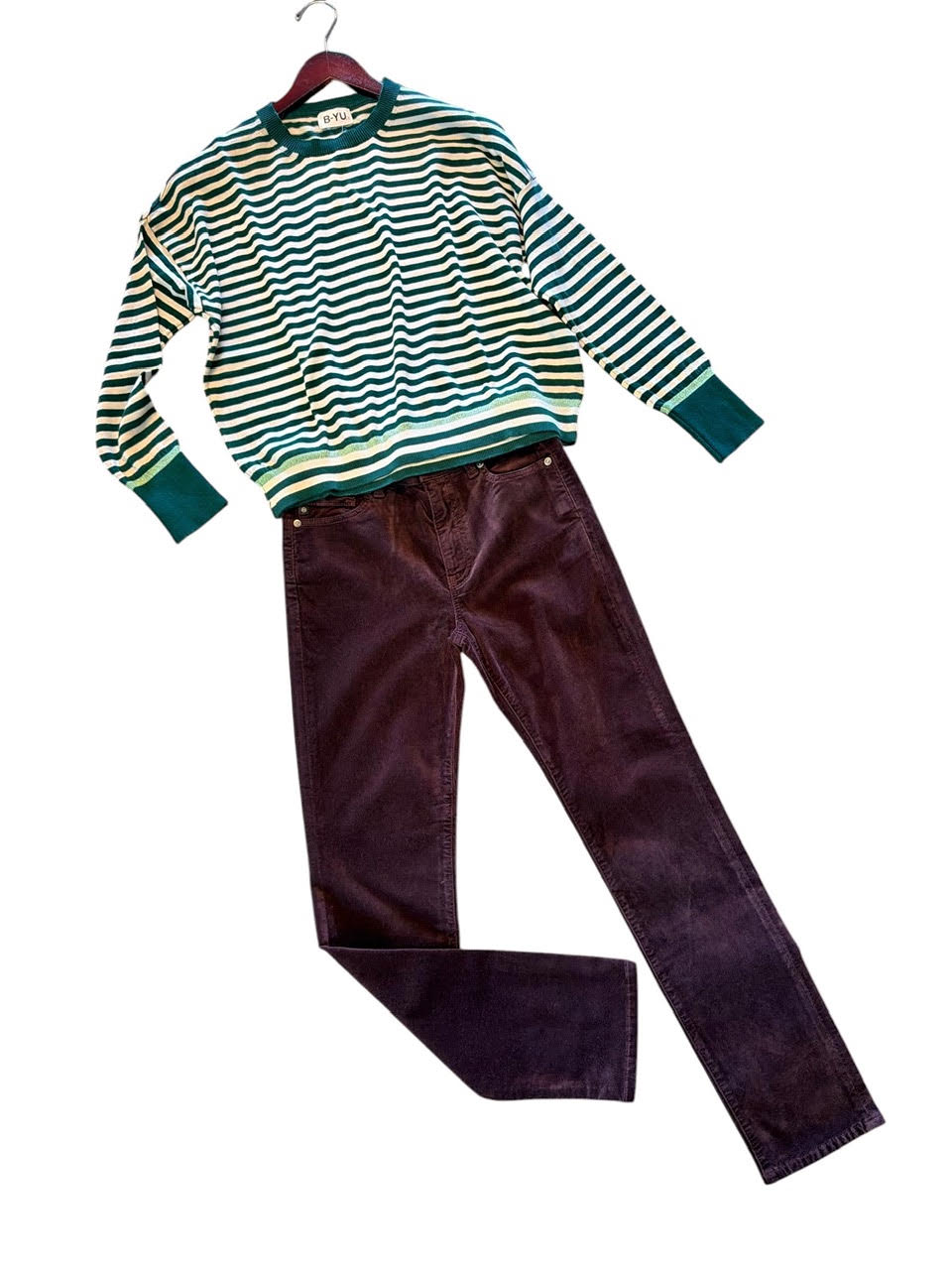 Striped Sweater in green by B-YU
