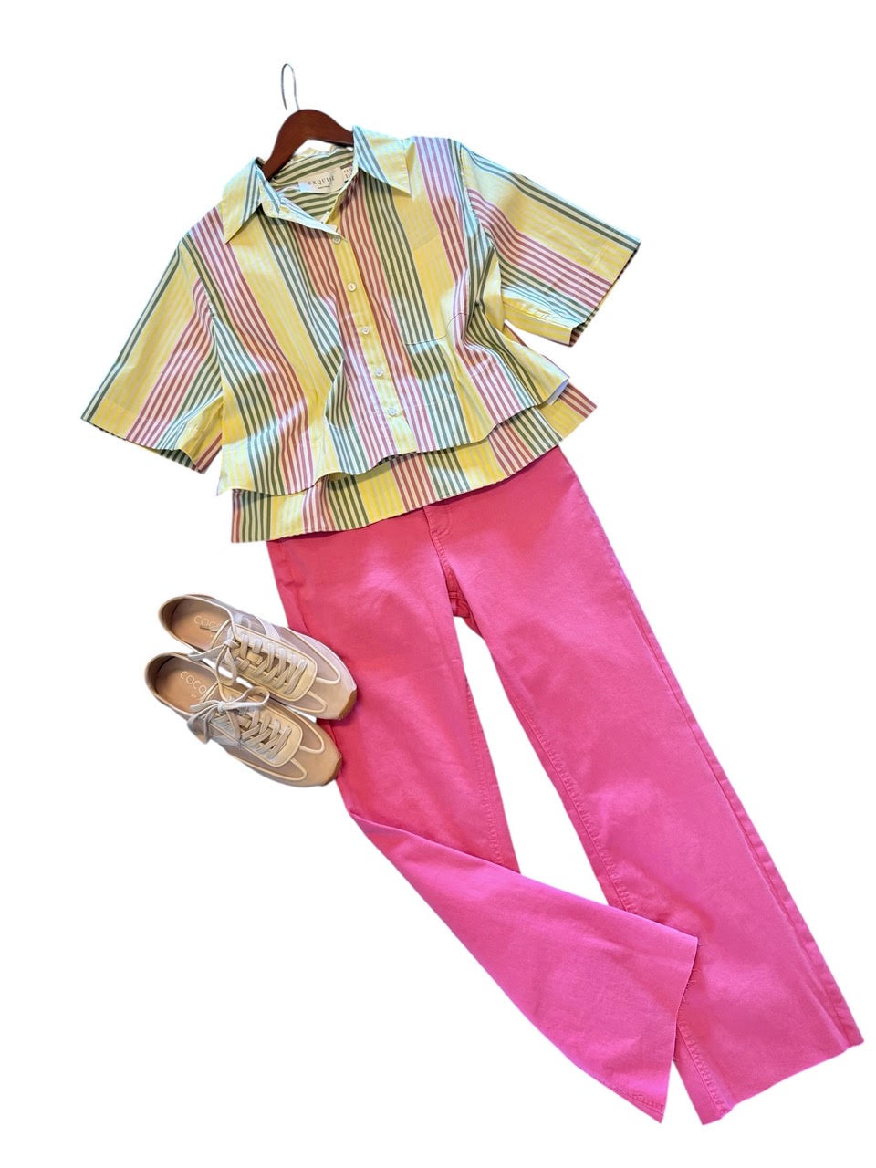 Ambra Stripe Shirt in multi color by Exquise