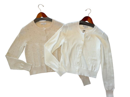 Pointelle Cardi in oatmeal by J. Society