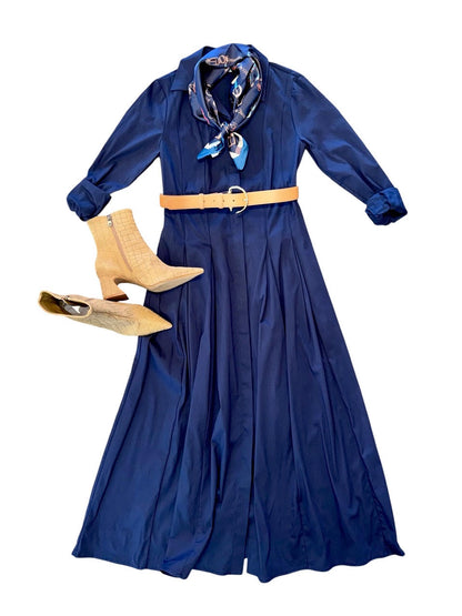 Thalia Dress in navy blue by Exquise