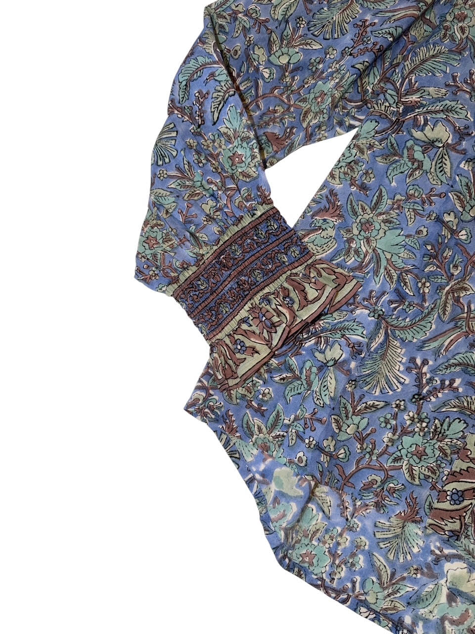 Thursday Longsleeve Top in bird floral blue by La Plage