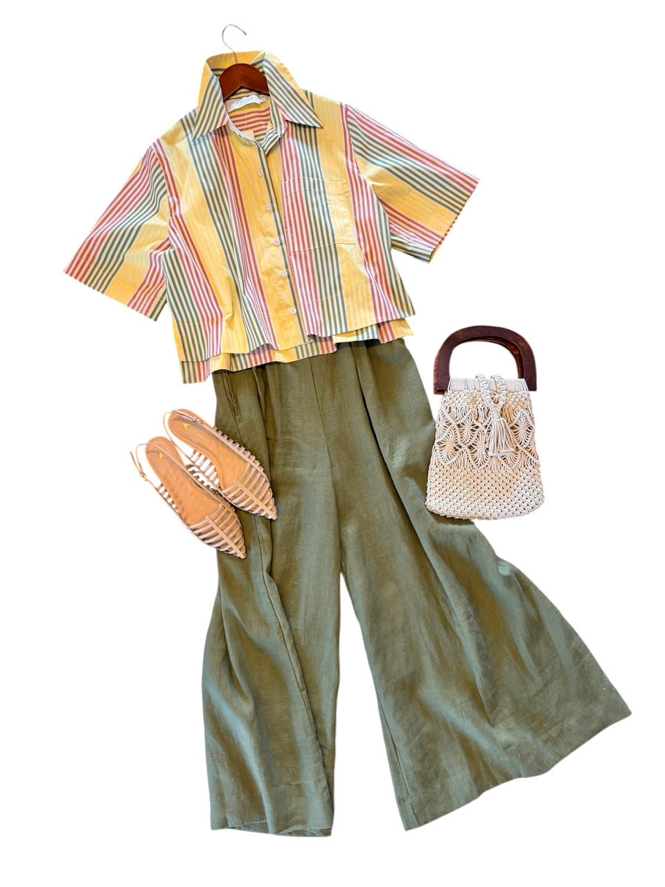 Ambra Stripe Shirt in multi color by Exquise