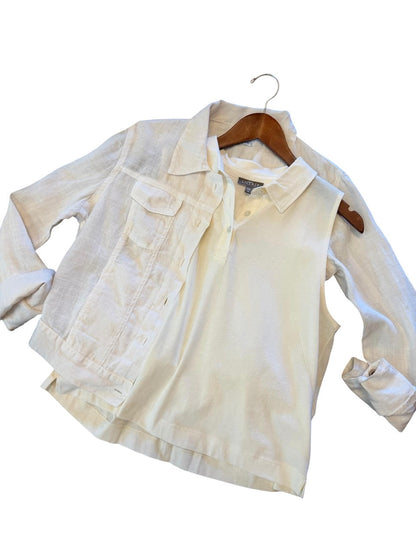 Linen Jacket in ecru by Haris Cotton