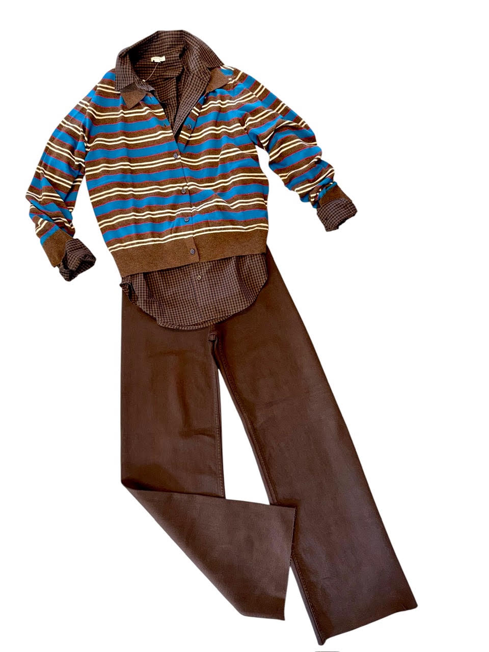 Mila Long Sleeve Button Down Wrap Top in hot toddy by Pistola