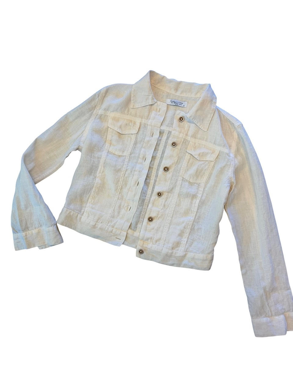 Linen Jacket in ecru by Haris Cotton