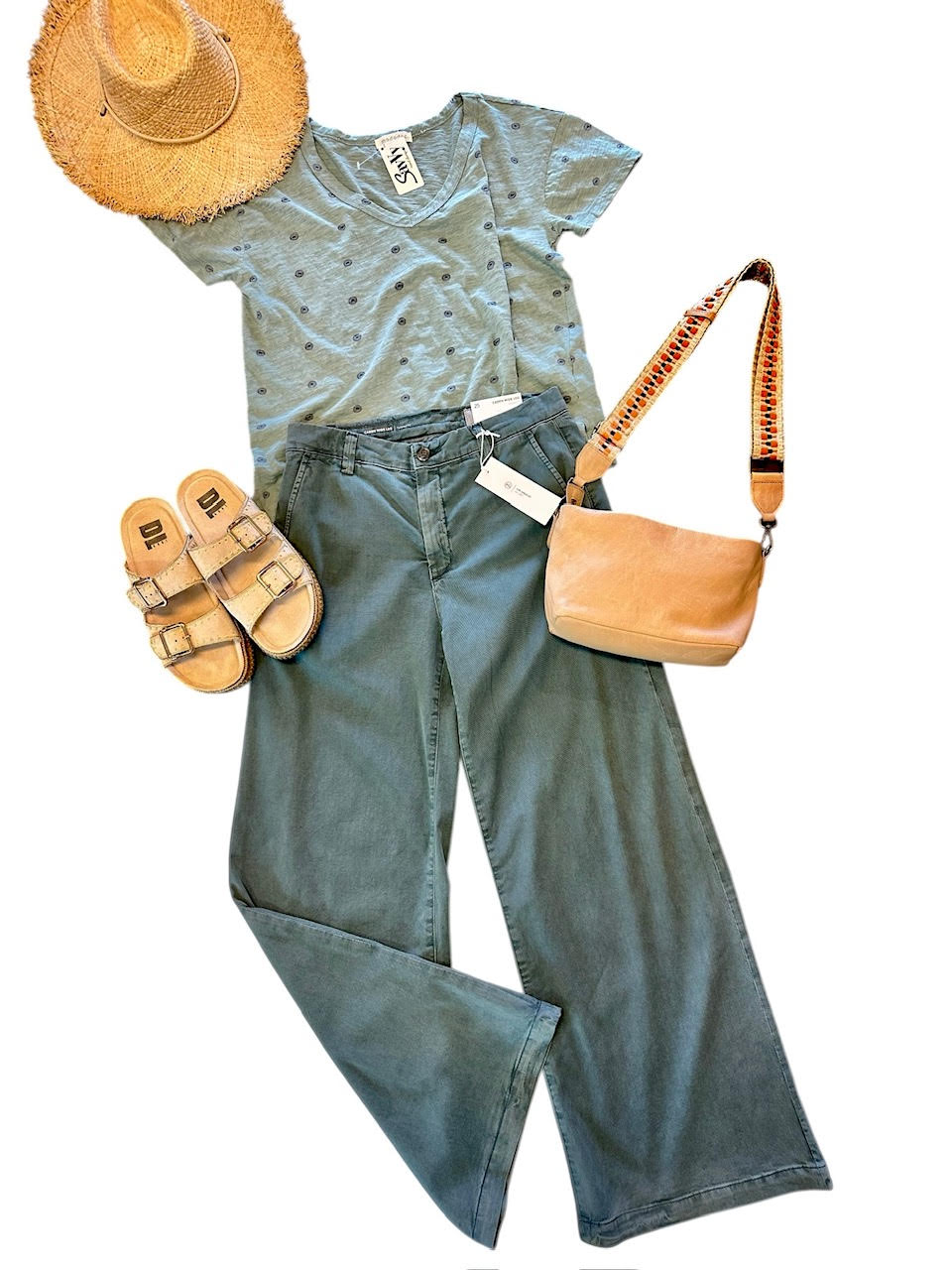 Caden Wide Leg in sulfur slate storm by AG