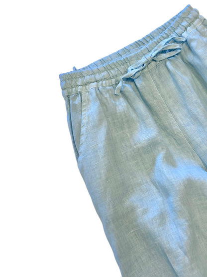 Linen Wide Leg Pants in ocean air by Haris Cotton