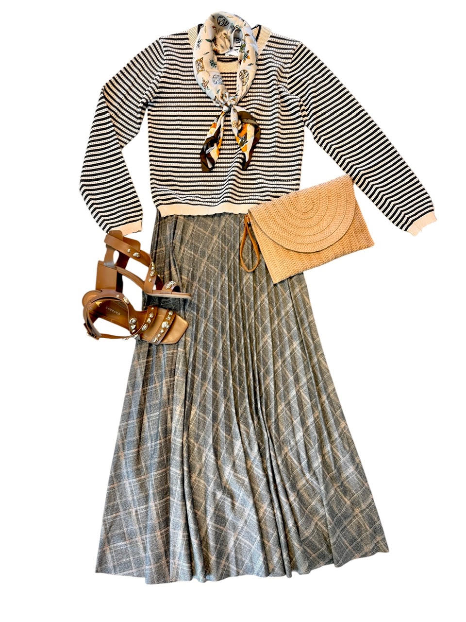 Cori Top in cocoa ivory stripe by dRA
