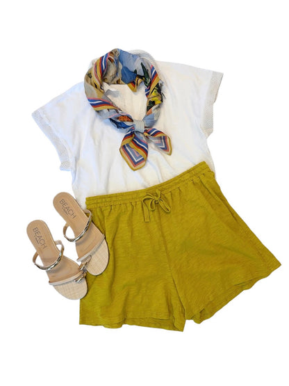 Short Sleeve Easy Polo Tee in white halo by Mododoc