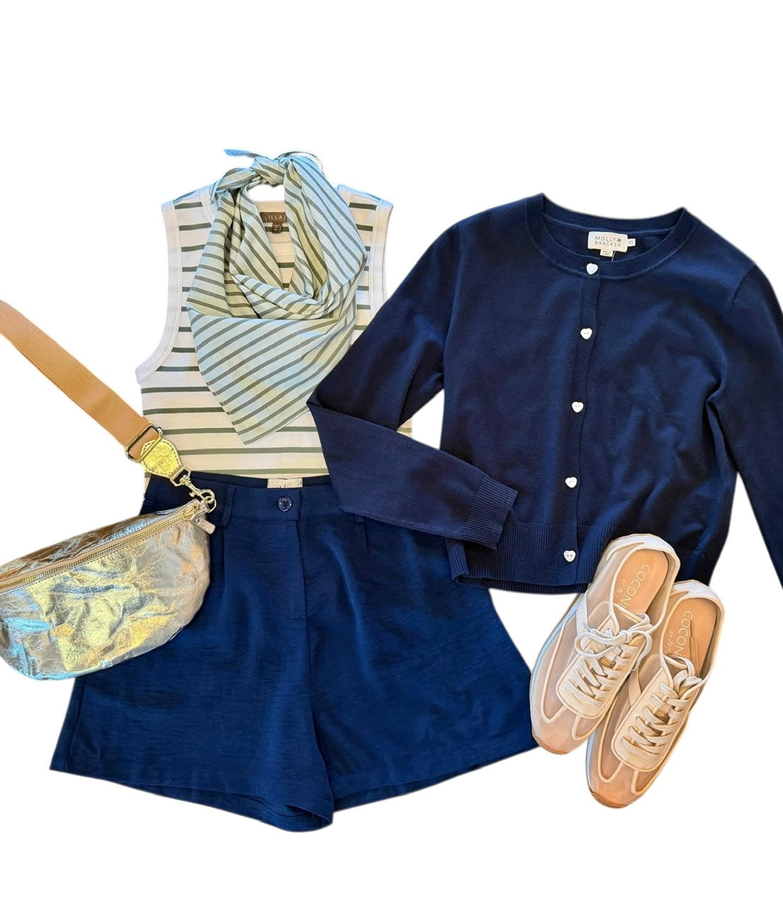 High Waisted Shorts in navy by Molly Bracken