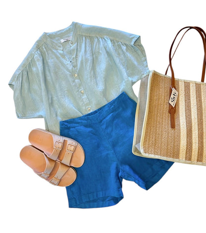 Linen Shirt in ocean air by Haris Cotton