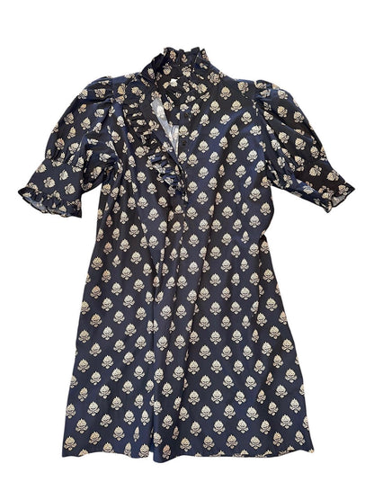 Westport Dress in black leaf by NavyBleu