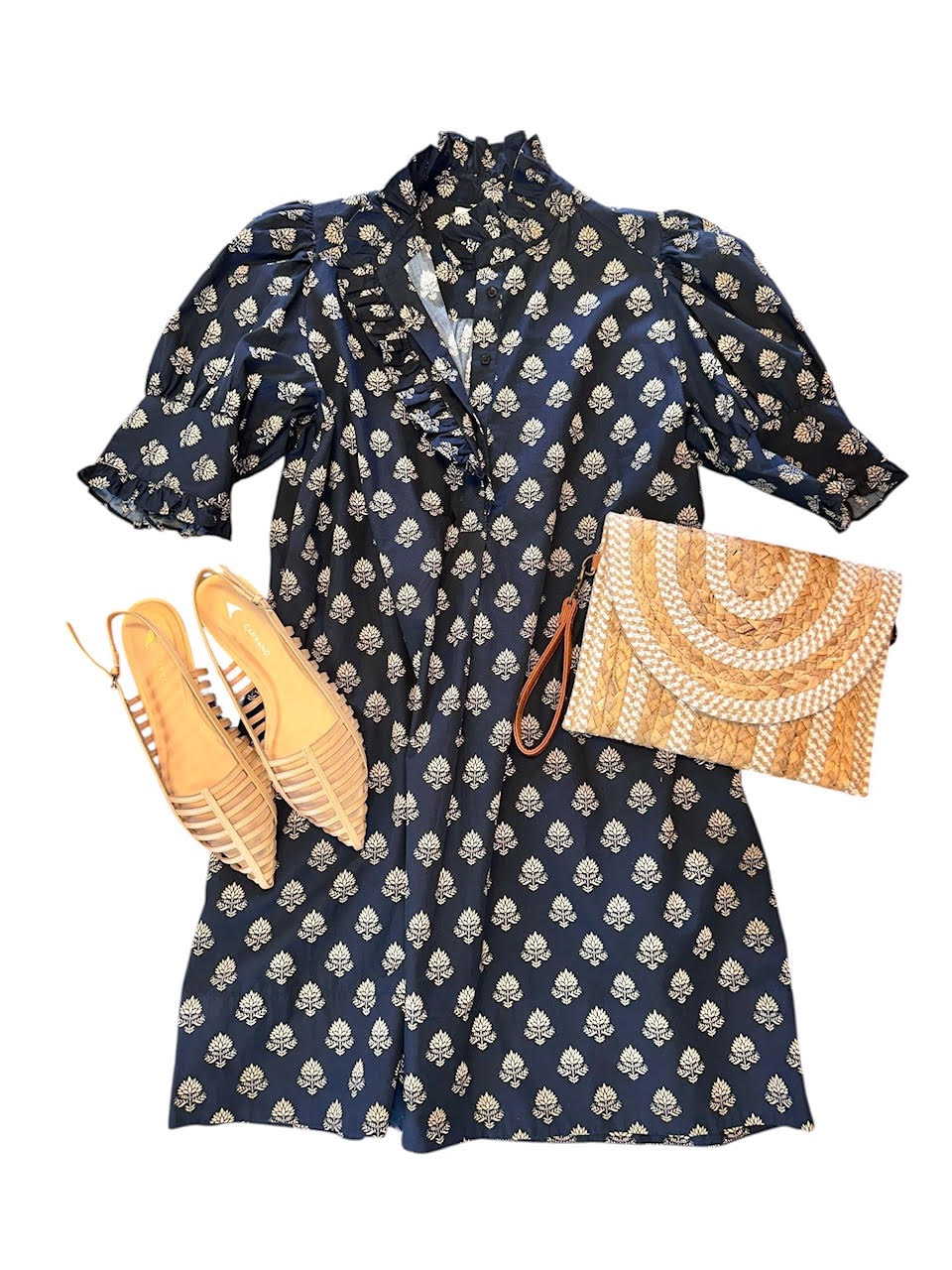 Westport Dress in black leaf by NavyBleu