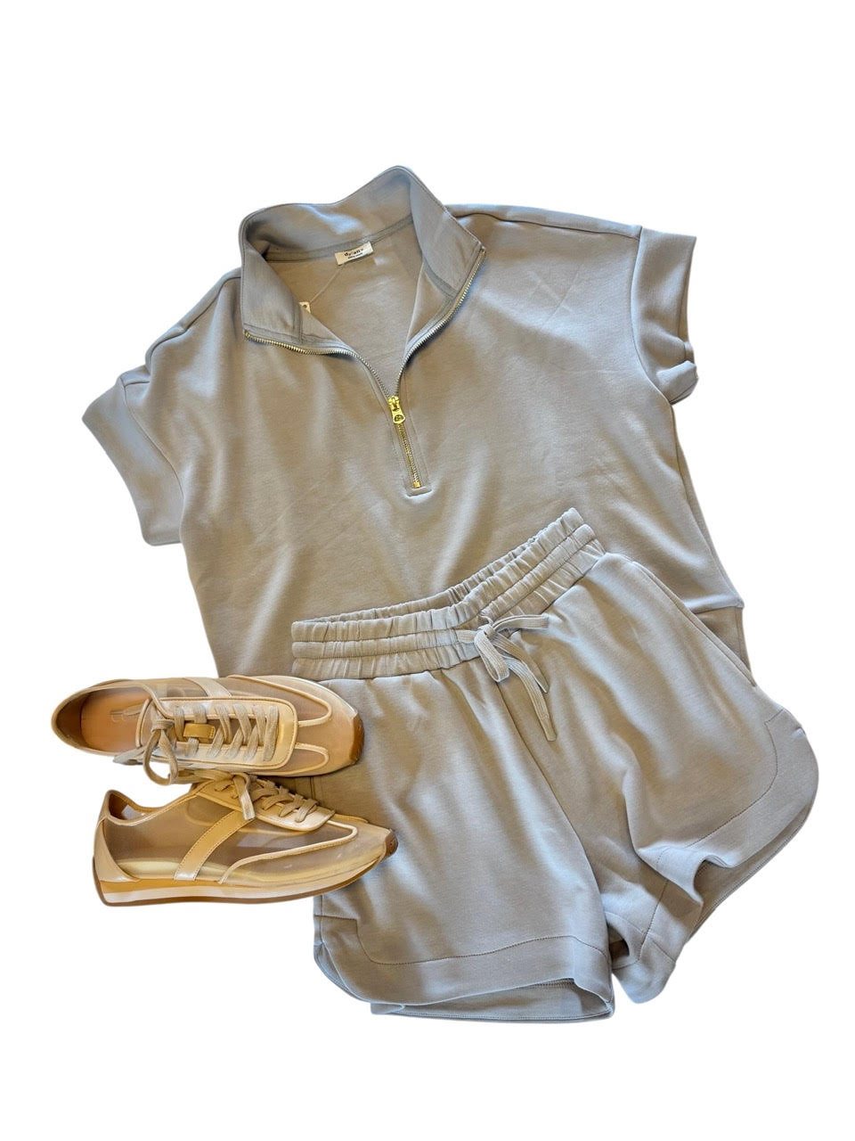 Short Sleeve Half Zip in heather by Dylan