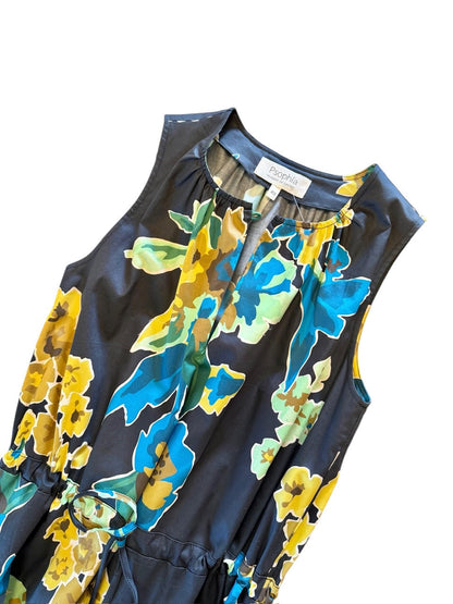 Sleeveless Printed Dress in black by Psophia