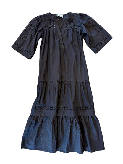 Biarritz African Cut Out Midi Dress in black by Rose & Rose